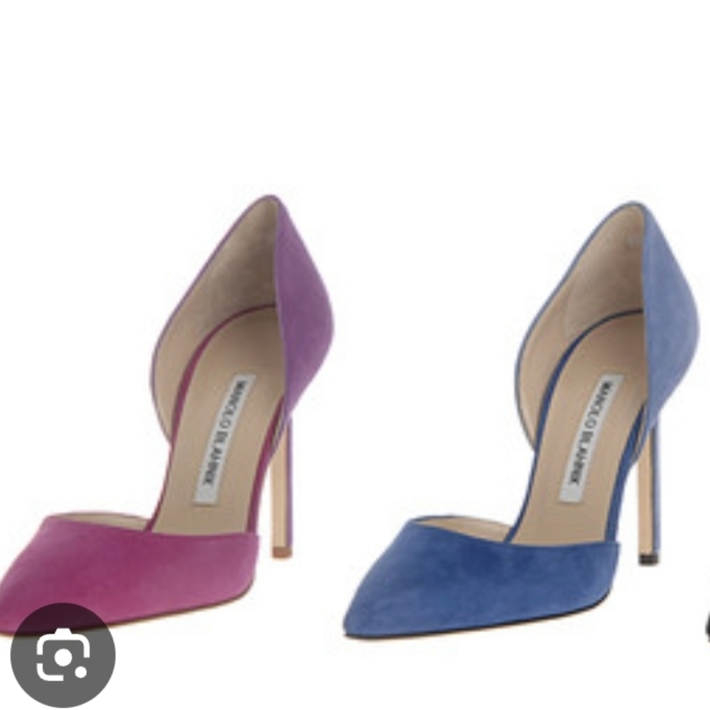 Manolo Blahnik Tayler Suede Heels - Purple, Blue,